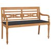 vidaXL Banco Batavia de teca maciza con coj&iacute;n gris antracita 120 cm