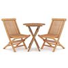 vidaXL Juego de comedor para jard&iacute;n 3 piezas madera maciza de teca
