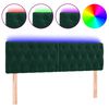 vidaXL Cabecero con LED de terciopelo verde oscuro 144x7x78/88 cm
