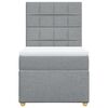 vidaXL Cama box spring con colch&oacute;n tela gris claro 100x200 cm