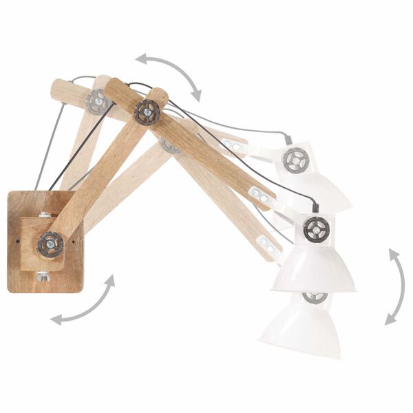 vidaXL L&aacute;mpara de pared redonda estilo industrial blanca E27