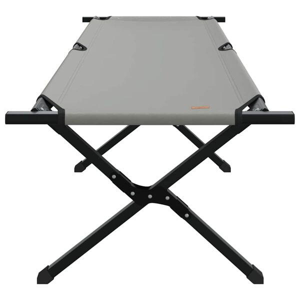 vidaXL Cama de Camping Plegable Manual Gris Tela Oxford