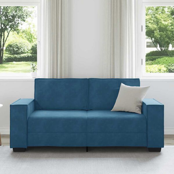 vidaXL Sof&aacute; de 2 plazas terciopelo azul 180x78x84 cm