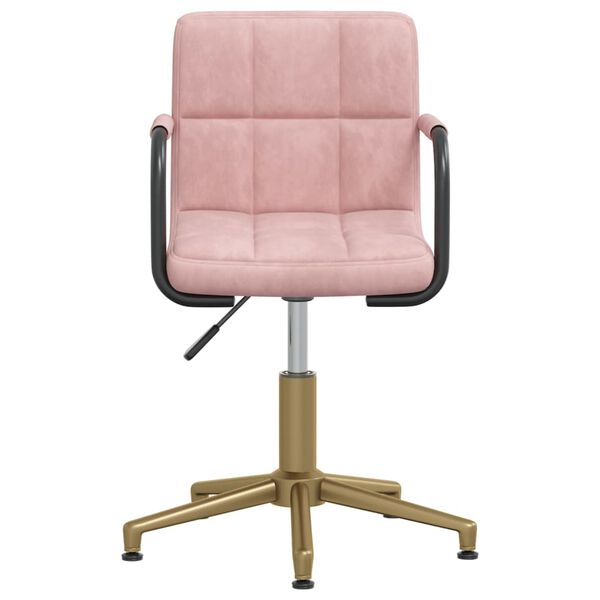 vidaXL Sillas de comedor giratorias 4 unidades de terciopelo rosa