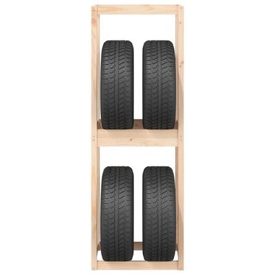 vidaXL Soporte para neumáticos madera maciza de pino 63x40x180 cm
