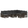 vidaXL Conjunto de sof&aacute;s de jard&iacute;n 11 uds. Gris y Gris Oscuro