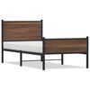 vidaXL Estructura de cama sin colch&oacute;n metal marr&oacute;n roble 75x190 cm