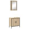 vidaXL Juego de muebles de ba&ntilde;o 2 pcs Marr&oacute;n Madera contrachapada