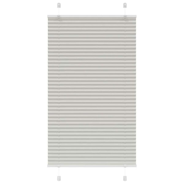 vidaXL Estor Plisado gris claro 80x100 cm Tela Ancho 79,4 cm Poliéster