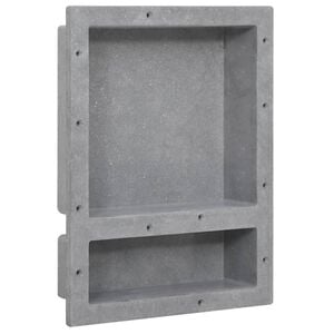 vidaXL Hornacina de ducha con 2 compartimentos gris mate 41x51x10 cm