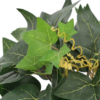 vidaXL Planta artificial hojas yedra con macetero verde 45 cm