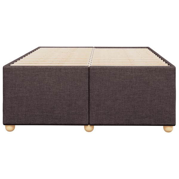 vidaXL Estructura de cama sin colch&oacute;n tela marr&oacute;n oscuro 120x200 cm