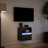 vidaXL Mueble de TV de pared con luces LED negro 41x31x45 cm