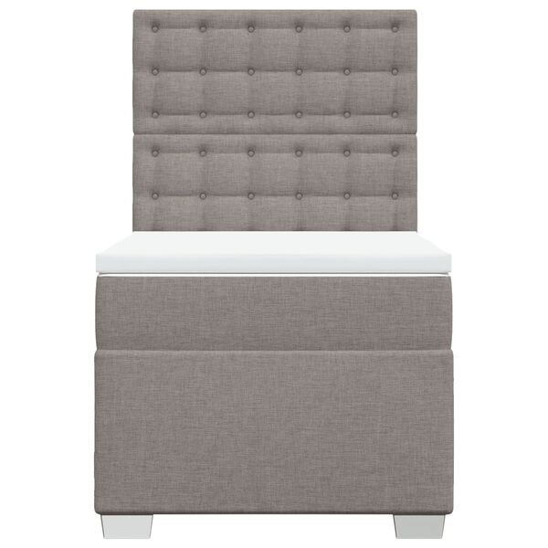 vidaXL Cama box spring con colch&oacute;n tela gris taupe 80x200 cm