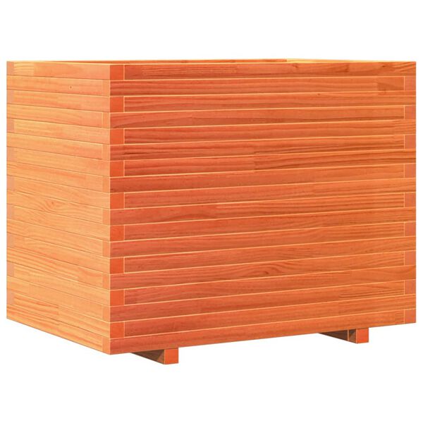 vidaXL Jardinera madera maciza de pino marr&oacute;n cera 90x60x72,5 cm