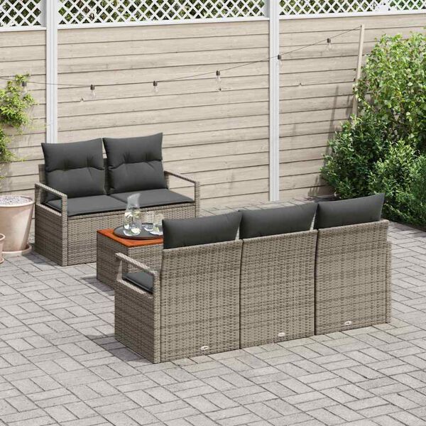 vidaXL Conjunto de sofá de jardín 6 pcs Gris