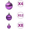 vidaXL Juego de bolas de Navidad 100 piezas morado