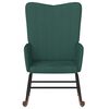 vidaXL Silla mecedora de terciopelo verde oscuro
