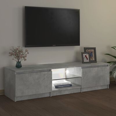 vidaXL Mueble de TV con luces LED gris hormigón 140x40x35,5 cm