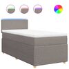 vidaXL Cama box spring con colch&oacute;n tela gris taupe 90x200 cm