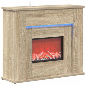 vidaXL Chimenea con tira LED Sonoma 63 x 20 x 54,5 cm