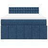 vidaXL Cama box spring con colch&oacute;n tela azul 140x190 cm