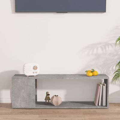 vidaXL Mueble para TV madera contrachapada gris hormigón 100x24x32 cm