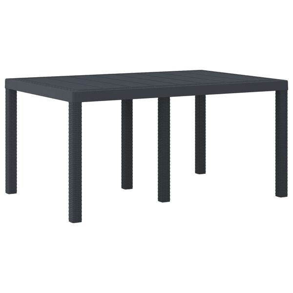 vidaXL Mesa de comedor de jardín Antracita 150 x 100 x 73 cm