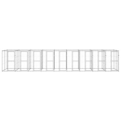 vidaXL Perrera de exterior de acero galvanizado 21,78 m²