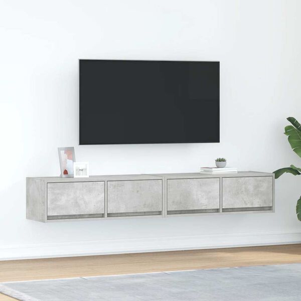 vidaXL Muebles de TV 2uds madera ingenier&iacute;a gris hormig&oacute;n 80x31x25,5cm