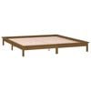 vidaXL Estructura de cama con LED madera maciza marr&oacute;n miel 140x190 cm