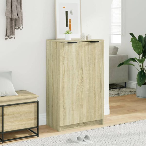 vidaXL Mueble zapatero madera contrachapada roble Sonoma 59x35x100,5 cm