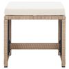 vidaXL Set comedor de jard&iacute;n 17 piezas y cojines rat&aacute;n sint&eacute;tico beige