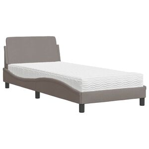 vidaXL Cama con colch&oacute;n Dover tela gris taupe 80x200 cm