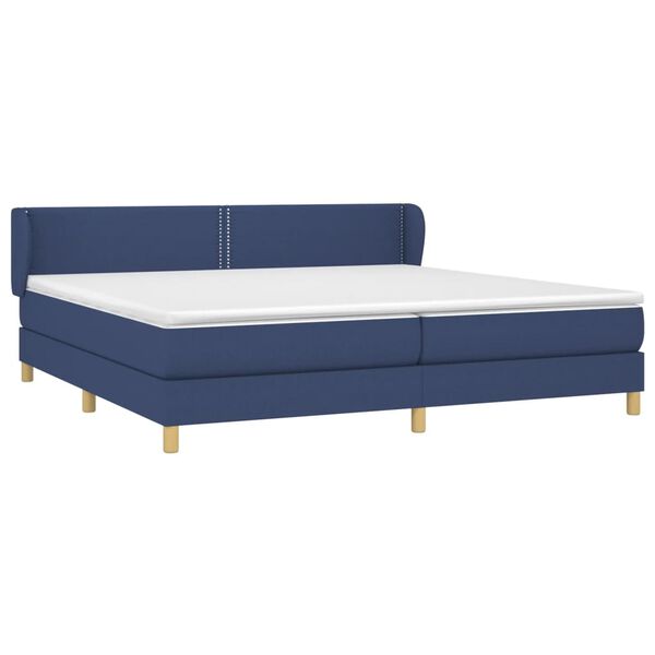 vidaXL Cama box spring con colch&oacute;n tela azul 200x200 cm