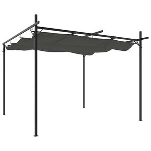 vidaXL P&eacute;rgola con cubierta retr&aacute;ctil gris antracita 295x292x230 cm