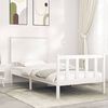 vidaXL Estructura cama sin colch&oacute;n madera maciza pino blanca 100x200cm