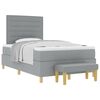vidaXL Cama tipo Box Spring con cabecera Gris claro 200 x 120 cm tela