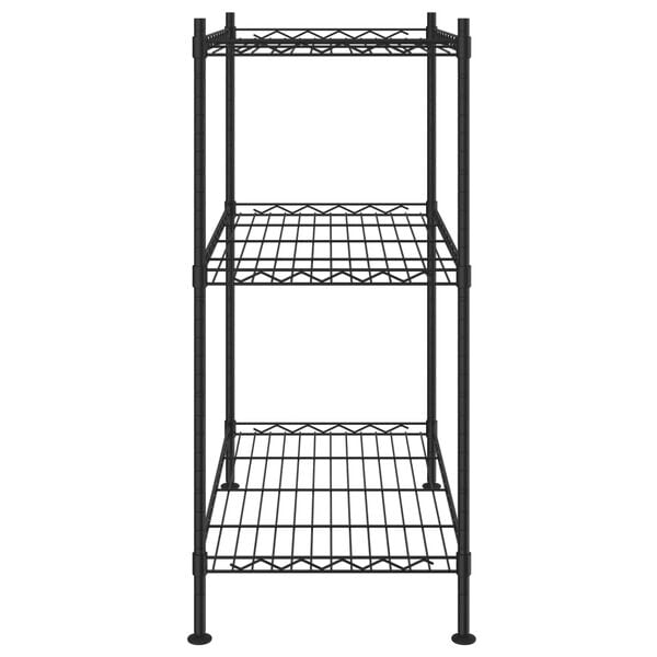 vidaXL Estanter&iacute;a de almacenaje de 3 niveles negro 60x35x76 cm 150 kg