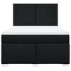 vidaXL Cama box spring con colch&oacute;n tela negro 140x190 cm