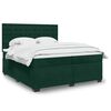 vidaXL Cama box spring con colch&oacute;n terciopelo verde oscuro 180x200 cm