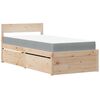 vidaXL Cama con cajones y colch&oacute;n madera maciza de pino 90x200 cm