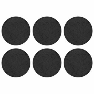 vidaXL Piedra decorativa 6 uds. Negro &Oslash; 44 x 2 cm Goma