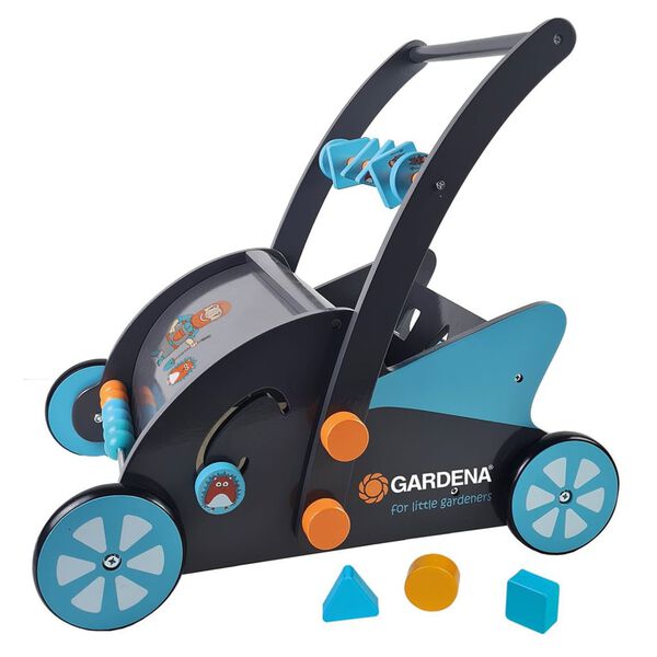 GARDENA Cortac&eacute;sped de juguete madera azul y negro