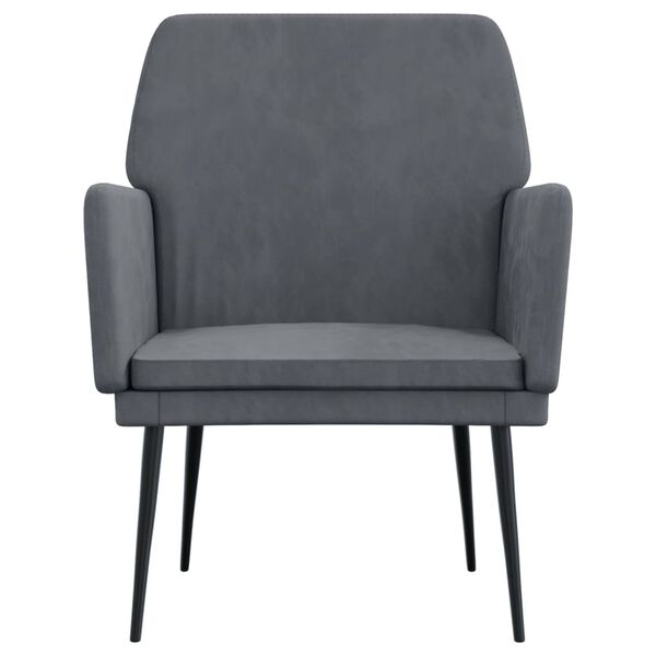 vidaXL Sillón de terciopelo gris oscuro 62x79x79 cm
