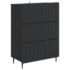 vidaXL Cajonera Negro 66 x 34,5 x 92 cm Madera de Ingenier&iacute;a