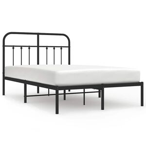 vidaXL Estructura cama sin colch&oacute;n con cabecero metal negro 120x200 cm