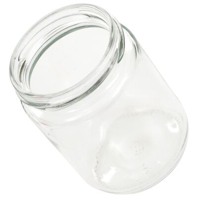 vidaXL Tarros de mermelada de vidrio tapa blanca y roja 96 uds 230 ml