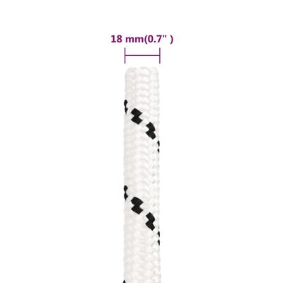 vidaXL Cuerda de trabajo poliéster blanco 18 mm 100 m
