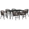 vidaXL Conjunto de Comedor de Jard&iacute;n 7 uds. Marr&oacute;n